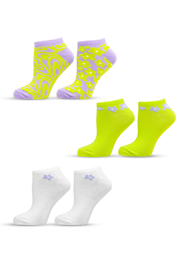 Комплект чорапи Happy Foottopia Лилави детелини