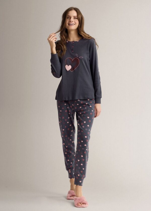 Дамска памучна пижама Infiore Lovecheck 4605 Heart