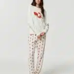 Дамска топла памучна пижама Pompea Fox