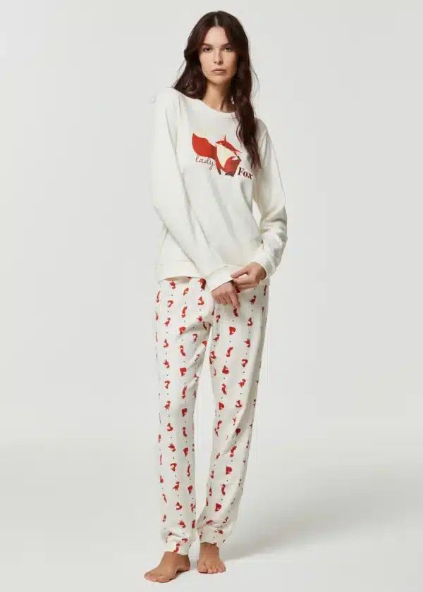 Дамска топла памучна пижама Pompea Fox