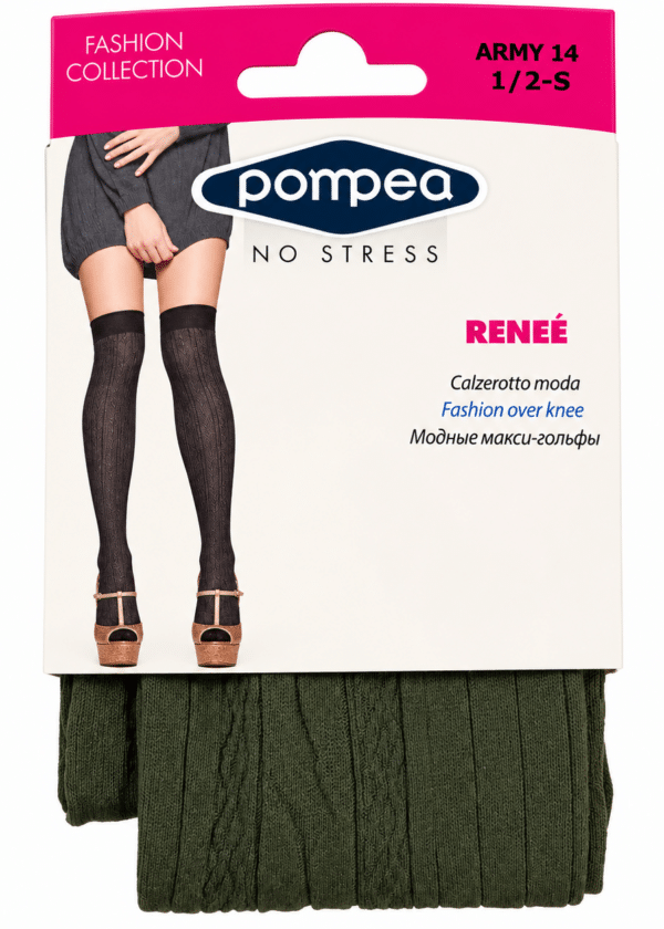 Дамски чорапи над коляното с плетка Pompea Renee