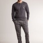 Мъжка пижама Infiore Uomo Checkout 4688 Antracite