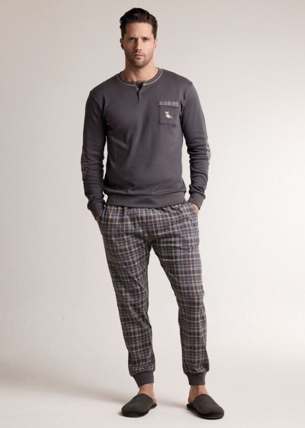 Мъжка пижама Infiore Uomo Checkout 4688 Antracite