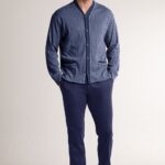 Мъжка пижама с копчета Infiore Uomo Hampton 4711 Blu