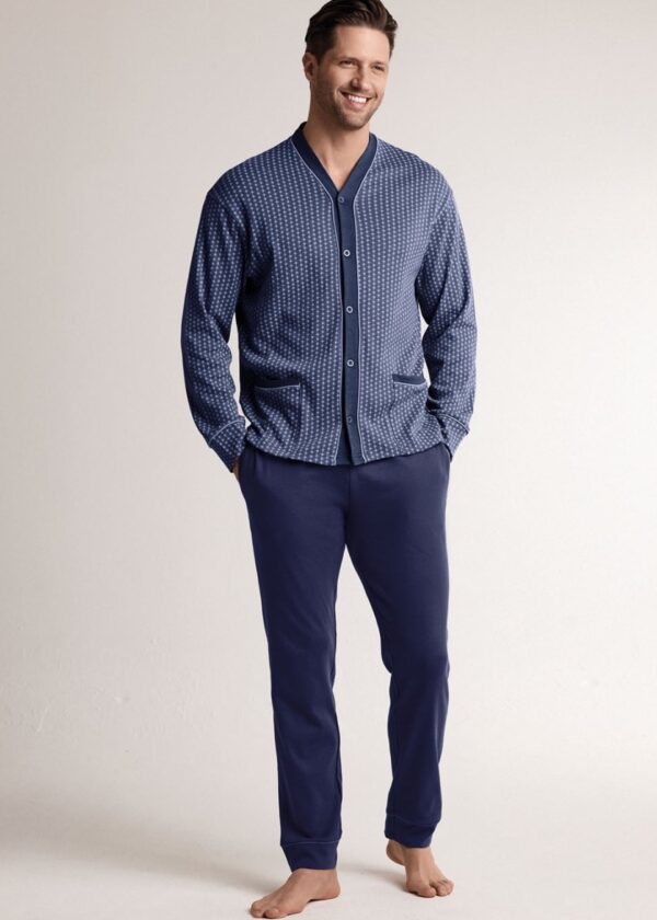Мъжка пижама с копчета Infiore Uomo Hampton 4711 Blu