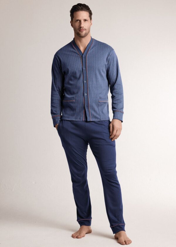 Мъжка пижама с копчета Infiore Uomo Rice 4703 Blu