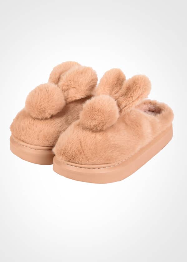 Пухкави дамски пантофи New Silhouette 7627 бежов